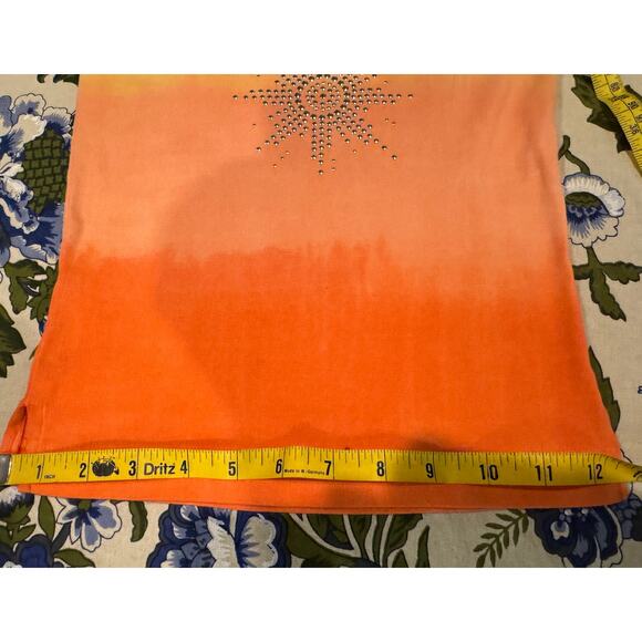 Vintage Y2K Designer Orange Yellow Sun Tank Top Trixie Marie LA Tank Vintage OS - Picture 13 of 13